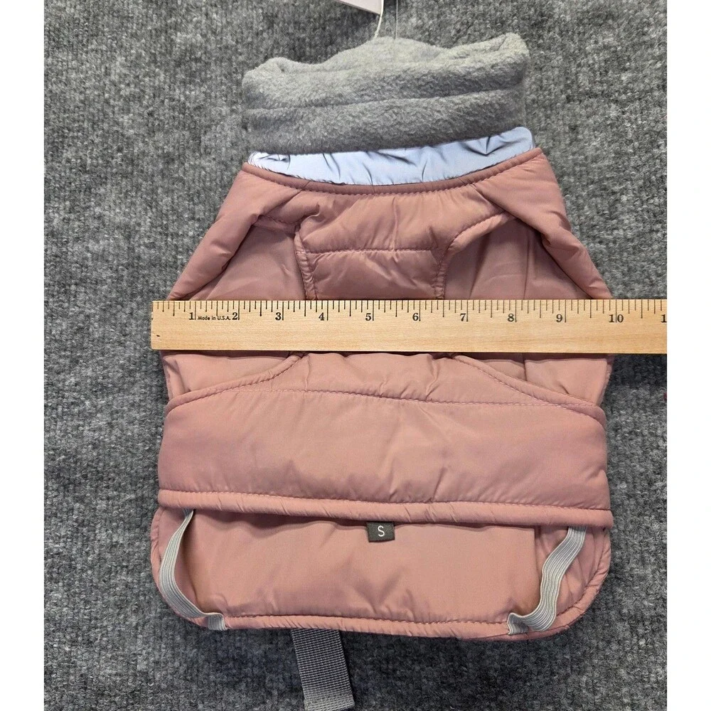 DogLemi Dog Harness Jacket Small Pink Warm Winter Coat Vest Reflective Leash